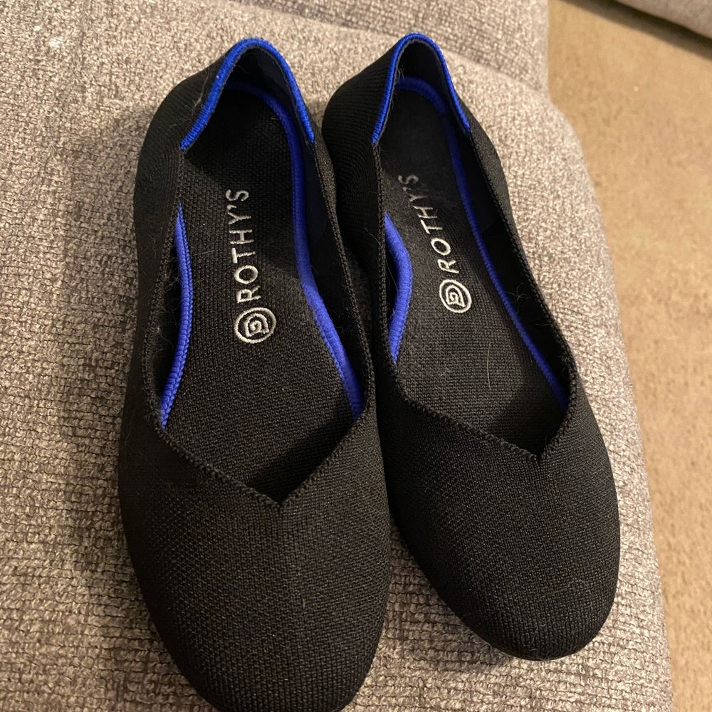 Rothys Black and Blue Flats